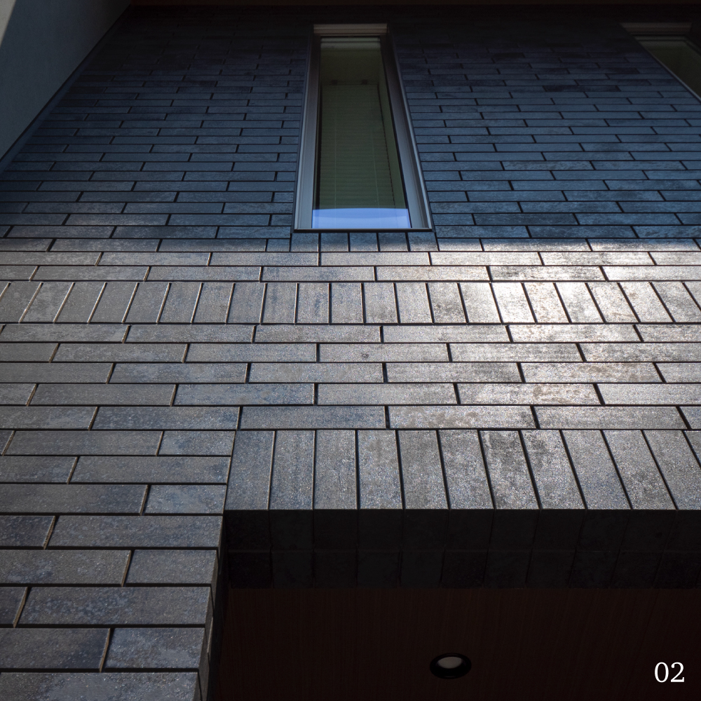 タイル 二丁掛 227×60mm 黒 ブラック 金属釉 屋外壁 屋内壁 おしゃれ