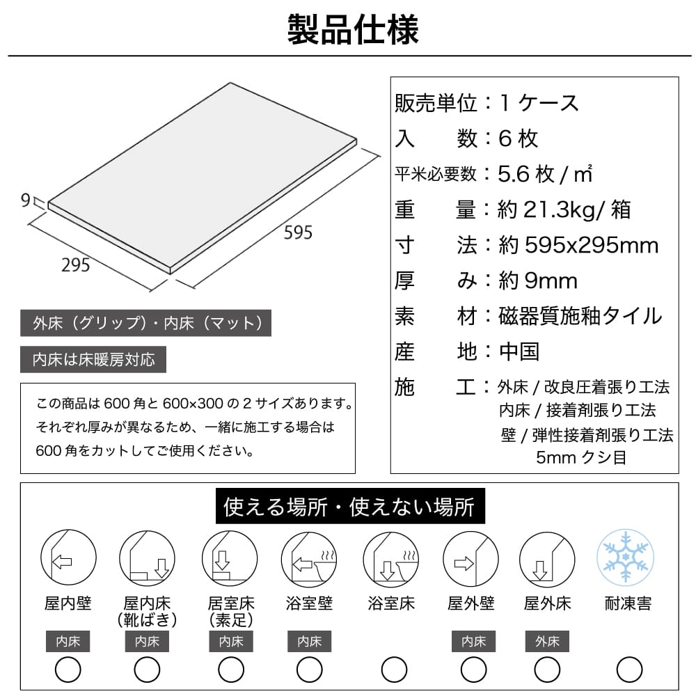 タイル 床タイル グリップ マット 玄関タイル 天然石調 ストーン調 高級感 重厚感 おしゃれ 床材 ベージュ （ミレトス 600×300角 外床/内床 D91 ケース販売）｜ceracore-2｜08