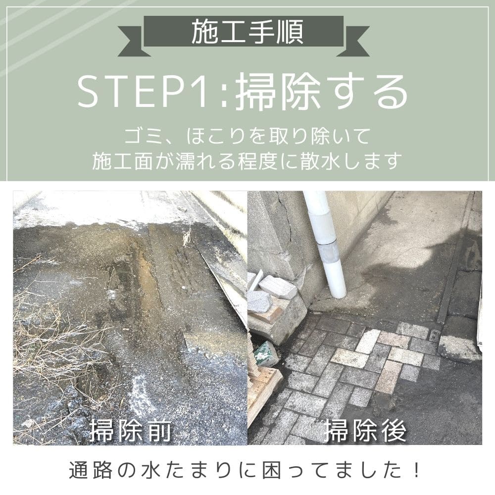アスファルト コンクリート 補修材 床 道路の穴 くぼみ 水たまり 段差解消 ひび割れ 補修 DIY(散水パッチ 10kg) 関連画像2