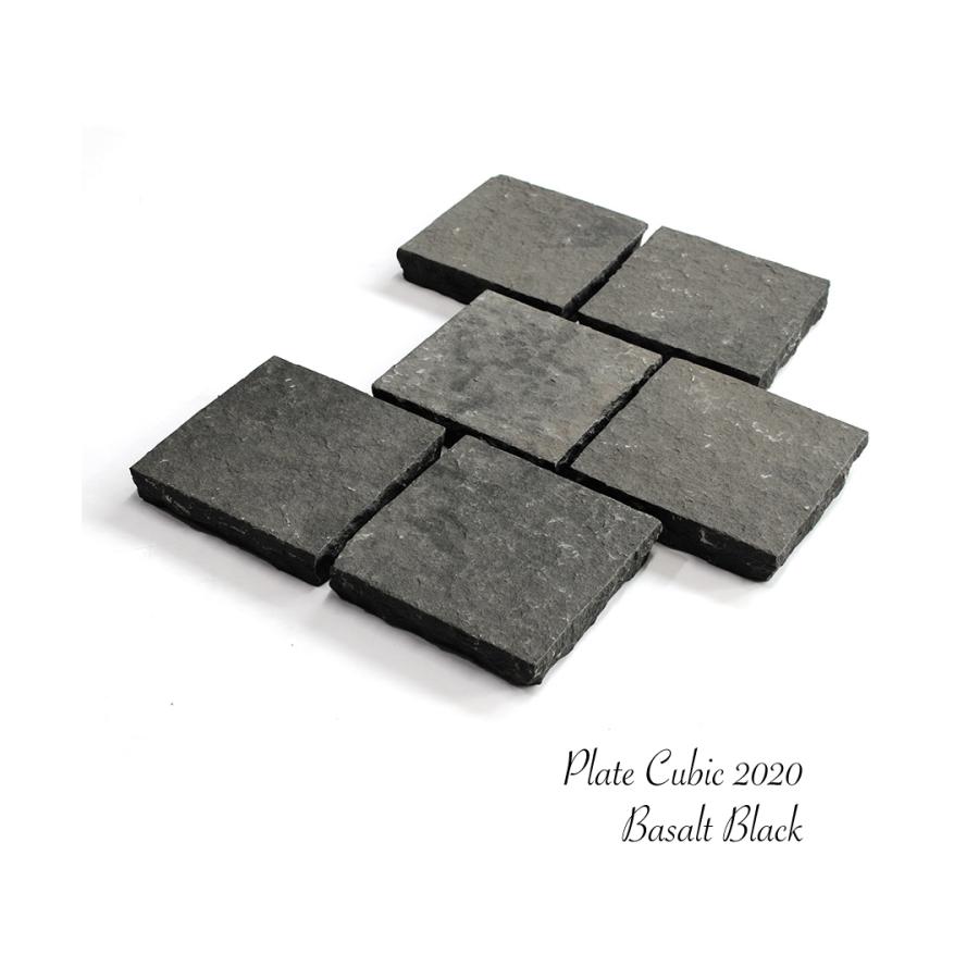 【板ピンコロ プレートキュービック2020 ブラック 1束販売(6枚入)】 板ピンコロ 敷石 玄武岩 黒 方形石 | ブランド登録なし | 02
