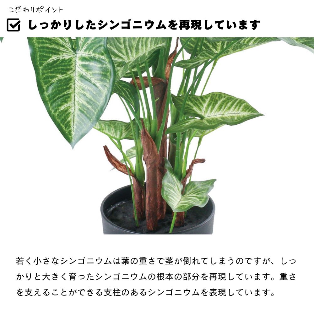 観葉植物 フェイクグリーン アーティフィシャル インテリアグリーン リアル(樹木ポット シンゴニウムポット)｜ceracore｜05