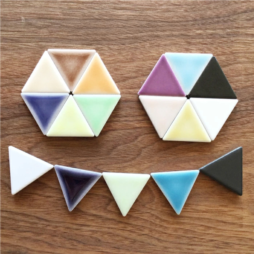 バラタイル 200g販売 モザイクタイル 三角形 クラフトタイル DIY おしゃれ かわいい ハンドメイド セラコア (トライアングル18 全18色 200g単位販売) 関連画像2
