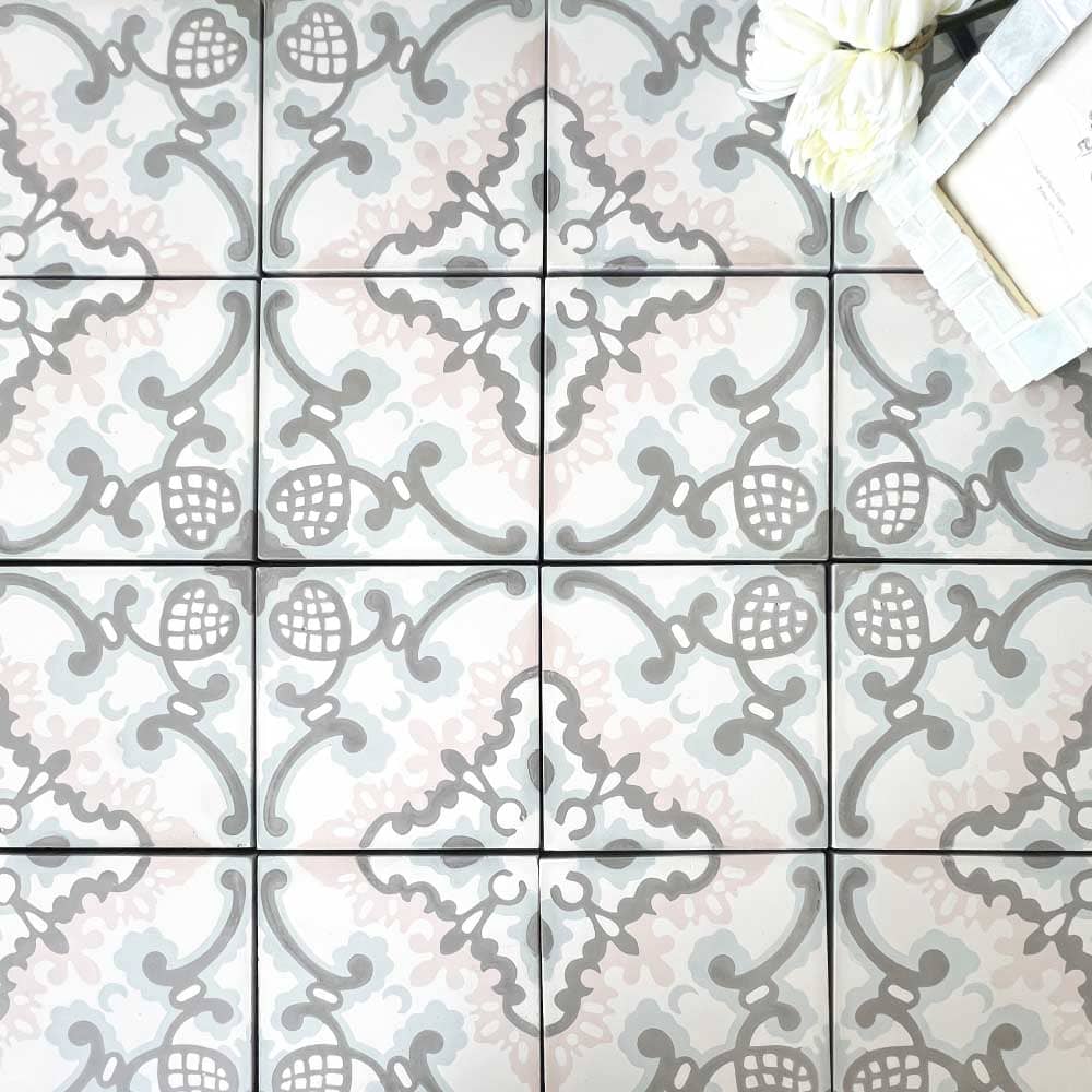 ベトナムタイル セメントタイル 床タイル ハンドメイド 花柄 輸入