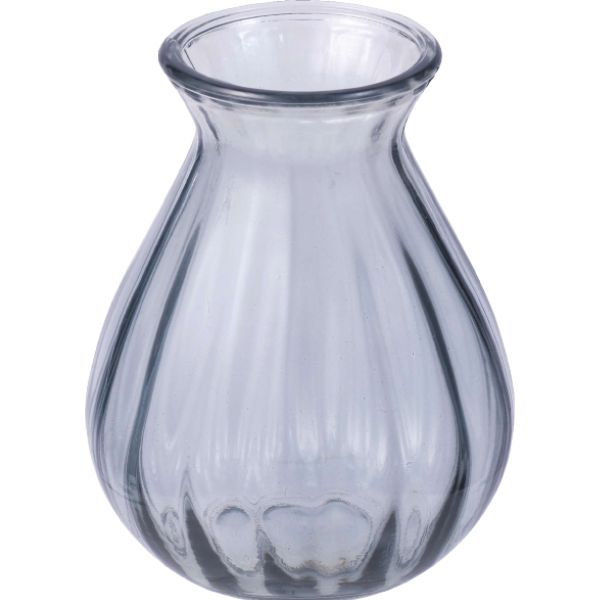 ガラス花瓶 フラワーベース 花器 花びん 球根 水栽培 ポピー ミニ（ラインバルブベース全５色）