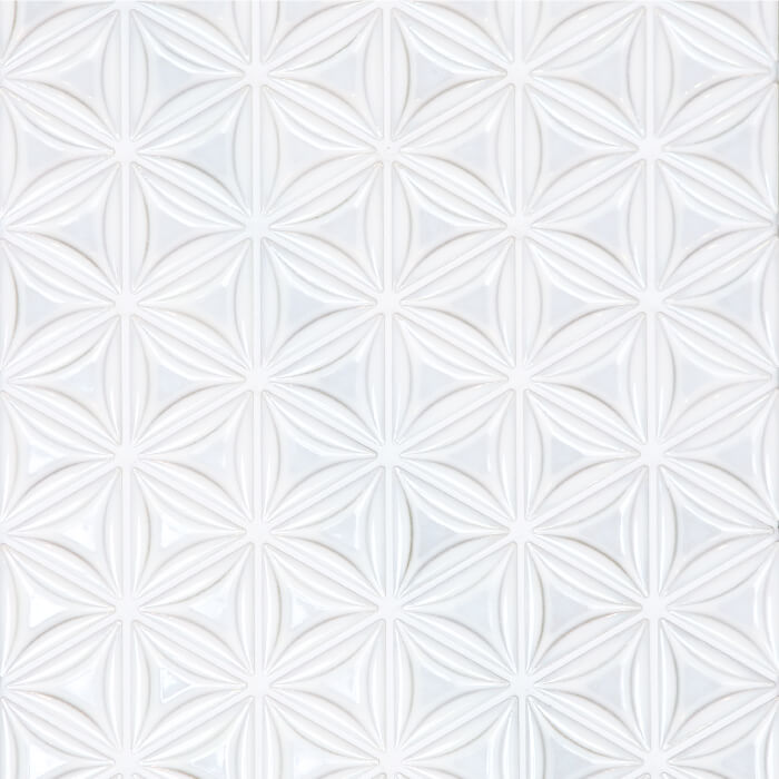 タイル　モザイクタイル　キッチン　花柄　インテリア　DIY　かわいい　三角形　全7色　壁　洗面　デザイン　（リノガール　おしゃれ　まとめてお得なケース（18枚入）販売）