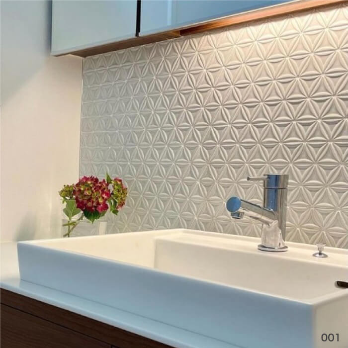 タイル モザイクタイル キッチン 洗面 壁 おしゃれ かわいい 花柄 三角形 デザイン インテリア DIY （リノガール 全7色 まとめてお得なケース（18枚入）販売） - 5