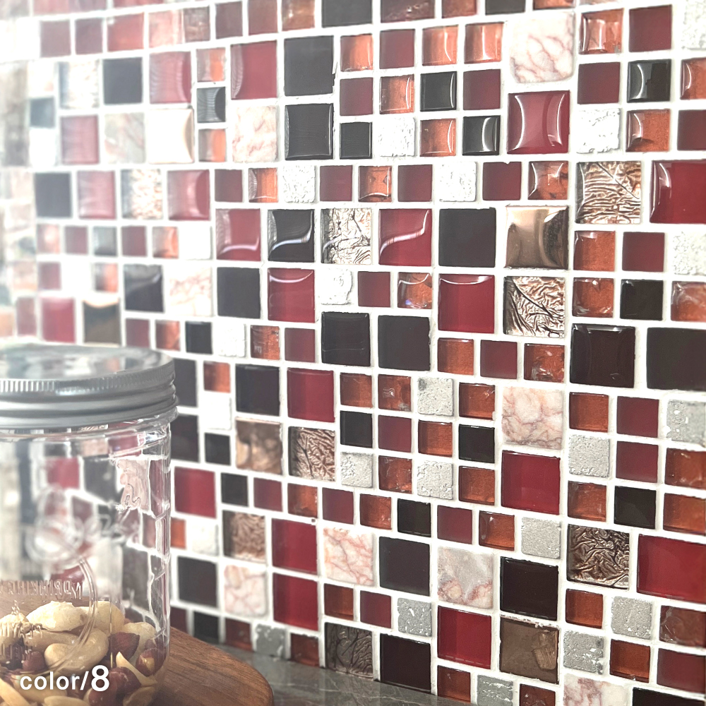 ガラス 天然石 壁材 ガラスモザイク モザイクタイル キッチン 洗面