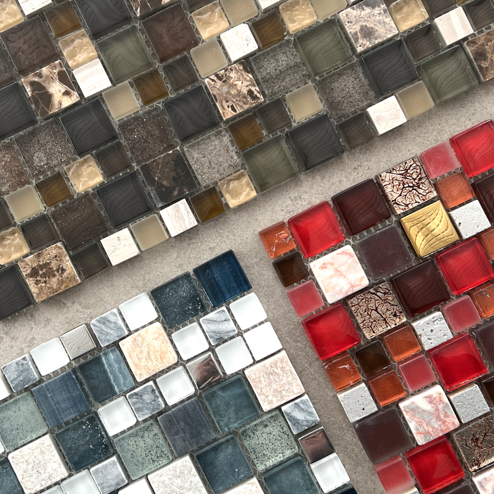 ガラス 天然石 壁材 ガラスモザイク モザイクタイル キッチン 洗面