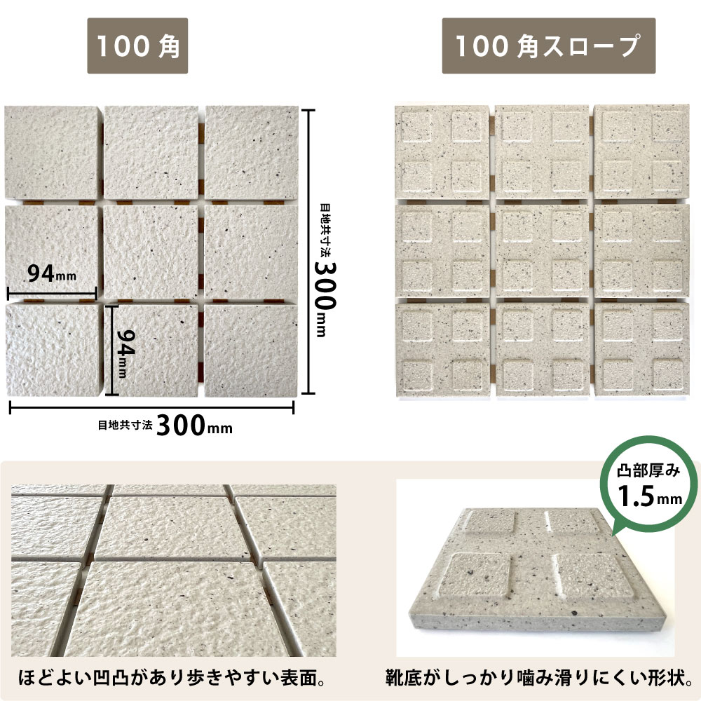 スロープタイル 玄関スロープ 300角 車椅子 ベビーカー 滑り止め 傾斜