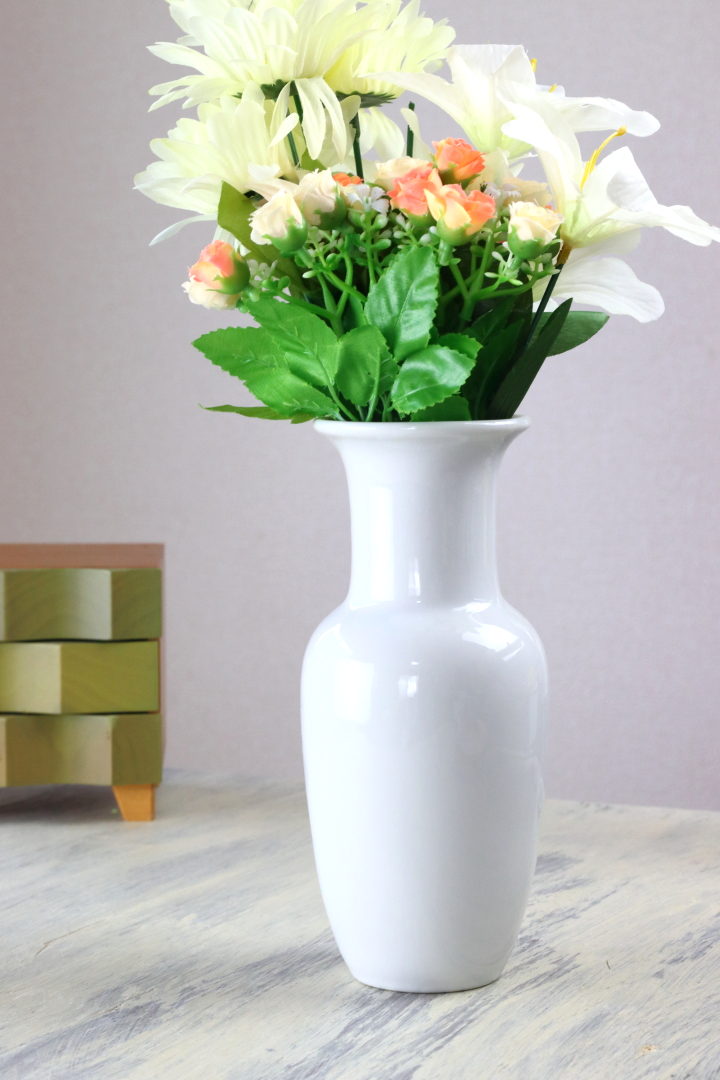 大きめシンプル花瓶 アウトレット 21cm 日本製 美濃焼 花器 花瓶 白 