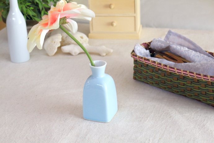 青と白の陶器花瓶 フラワーベース 極美品 激安大安売り