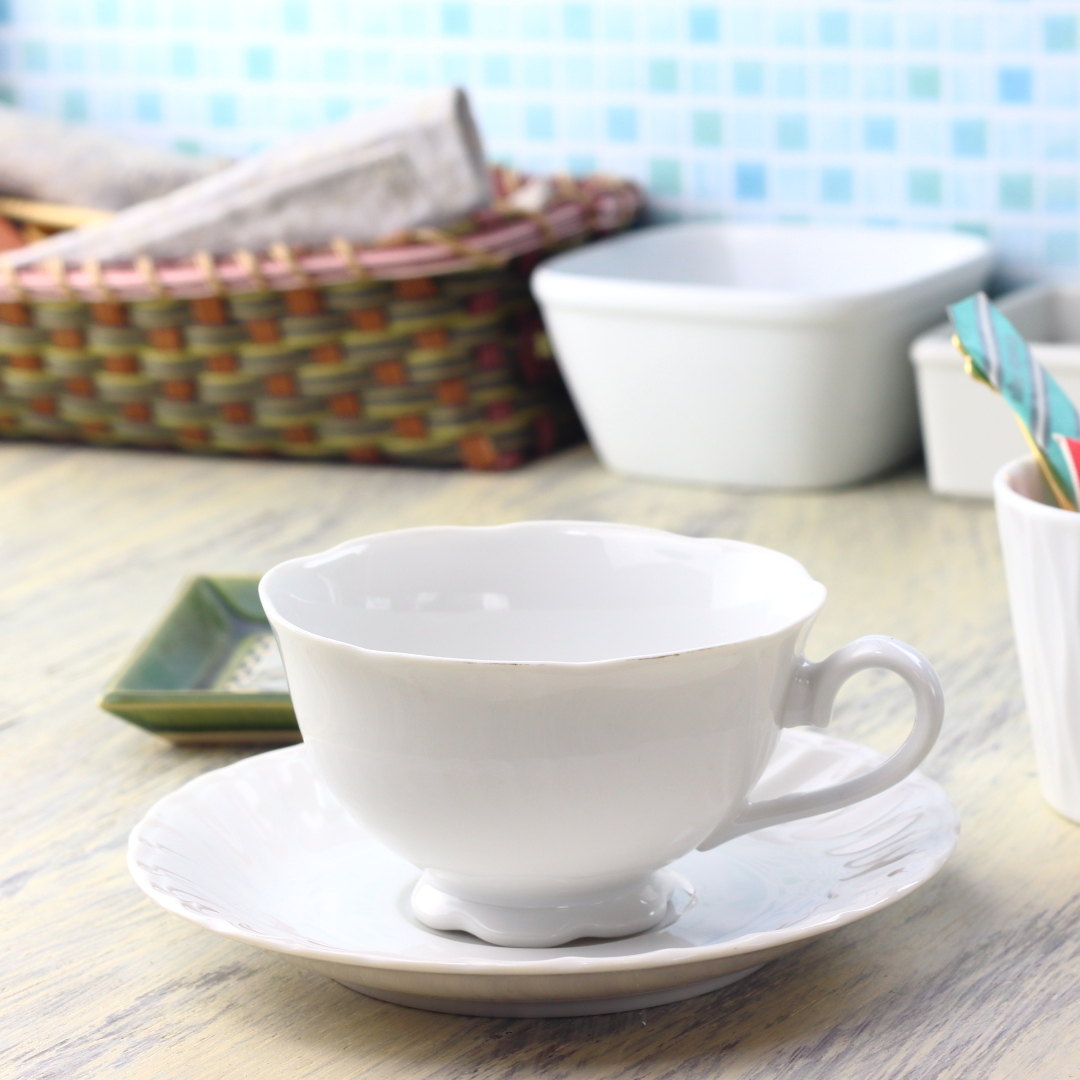 レトロ感のあるカップ＆ソーサー 210ml 日本製 美濃焼 碗皿 皿付き カップ ソーサー ティーセット ティータイム 喫茶店 コーヒー 紅茶 食器  うつわ :aa-0083:セラポッケ かわいい陶器のお店 通販 
