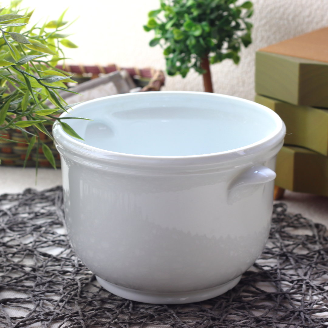 白磁植木鉢カーバーキャシュポット・ワインクーラー・火鉢・メダカ鉢