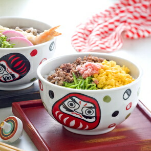 開運だるまの女子丼 13cm 日本製 美濃焼 毎日の生活に取り入れて