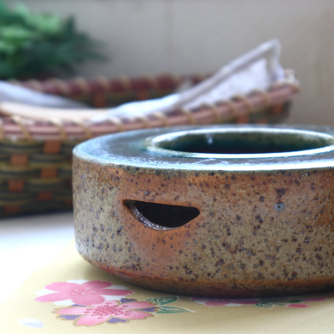 純和風の土物生け花鉢 日本製 瀬戸焼 平鉢 部屋の片隅の生け花に 花瓶