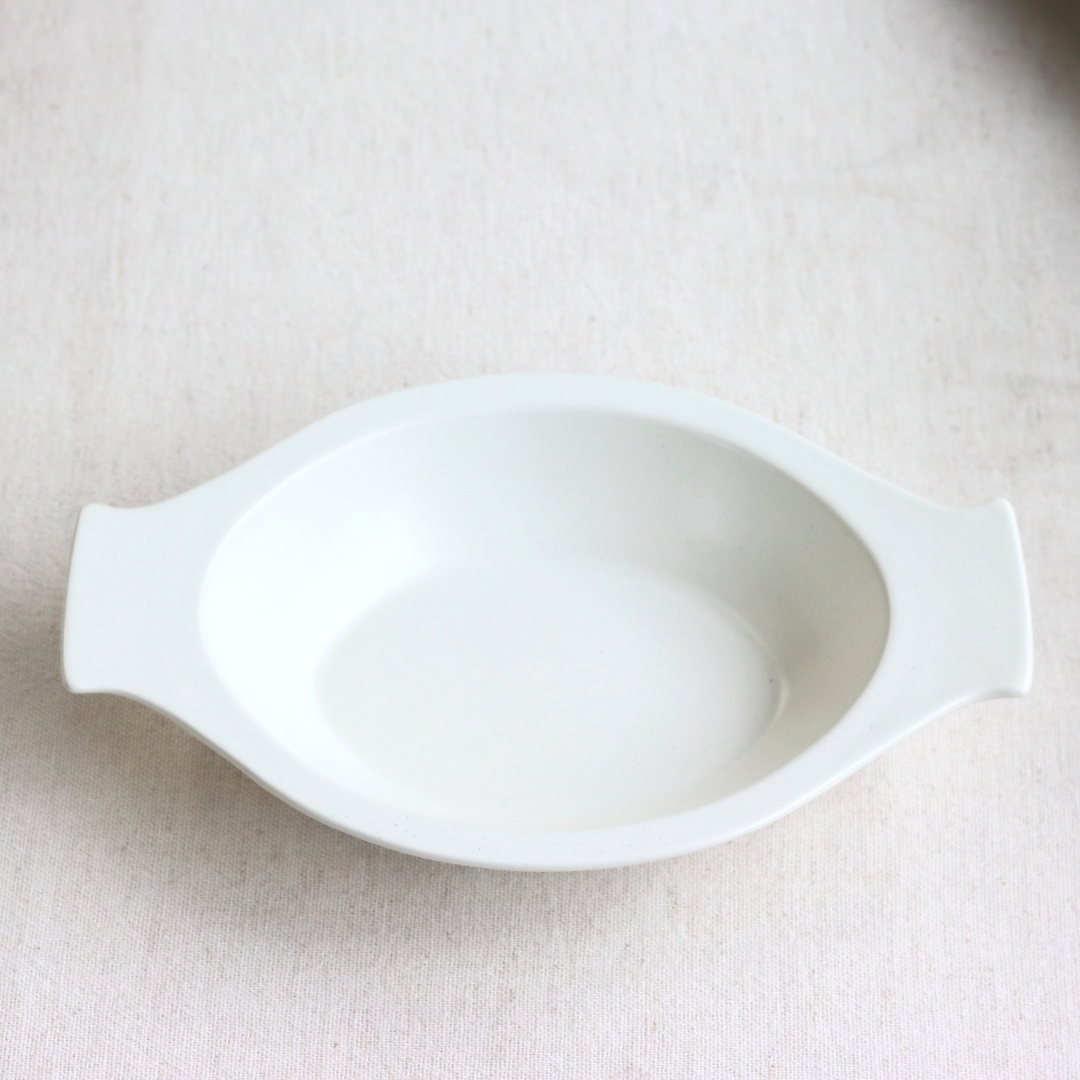 ルラーレ オーバル皿 日本製 瀬戸焼 24.5cm 取っ手付き 大皿 中皿 深皿 楕円皿 オーバル パスタプレート 深め ステーキ ロール ...