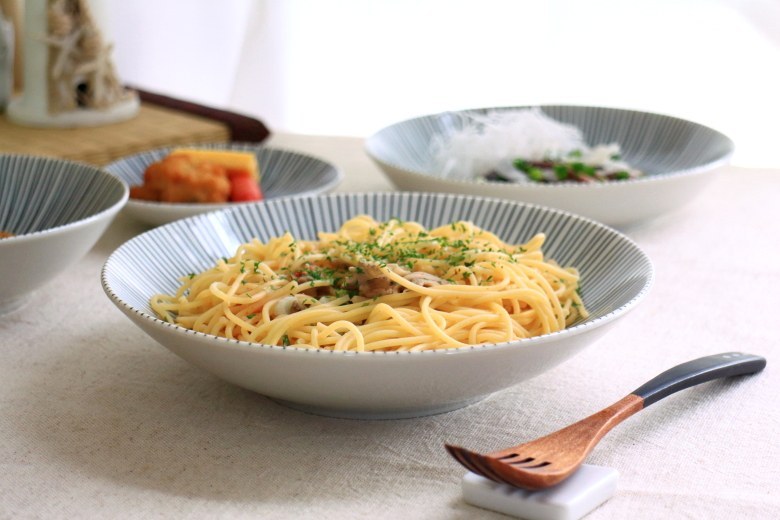 黒十草 7寸パスタ皿 国産 美濃焼 平型7.0深皿 和皿 丸皿 大鉢 ボール