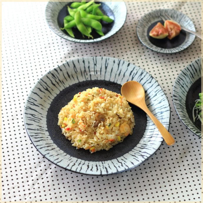 黒潮 8寸大皿 国産 美濃焼 マルチプレート パスタ皿 ステーキ皿 メイン