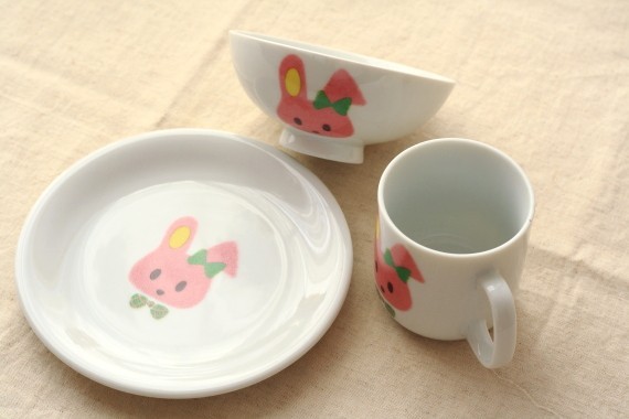 うさちゃん食器 3点セット 国産 美濃焼 うさぎの好きな女の子に