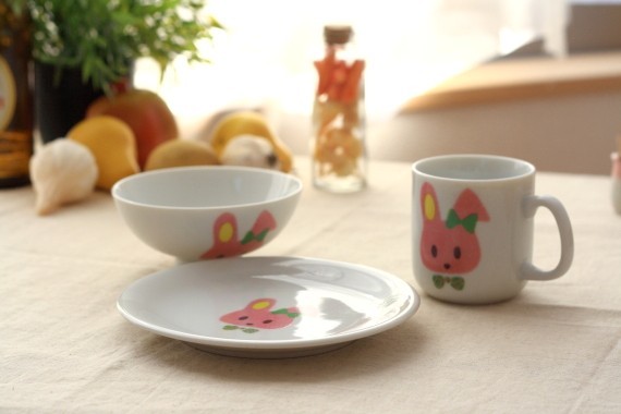 うさちゃん食器 3点セット 国産 美濃焼 うさぎの好きな女の子に