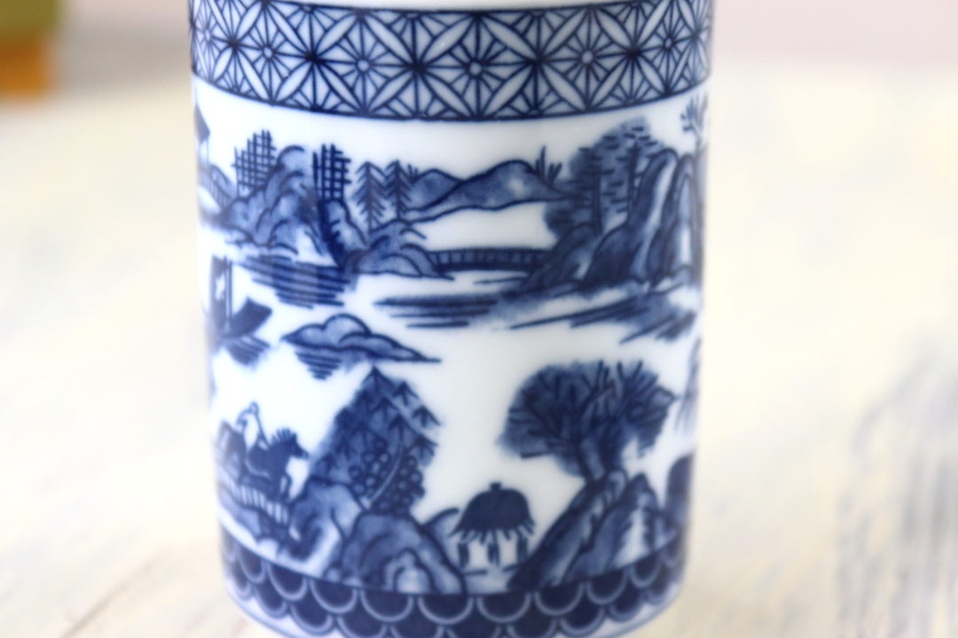 和の風景画藍染湯呑み 180ml 日本製 美濃焼 湯のみ 湯呑 湯飲み ゆのみ