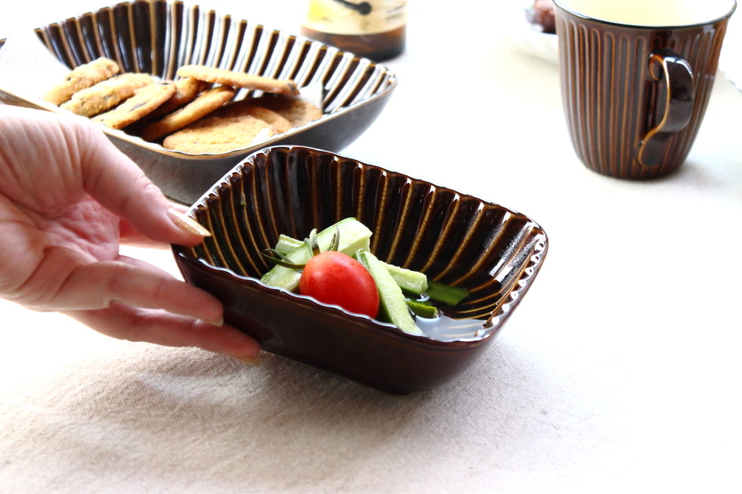 アメしのぎ 長角小鉢 13.5cm 日本製 美濃焼 小鉢 小分け鉢 小付け 小器