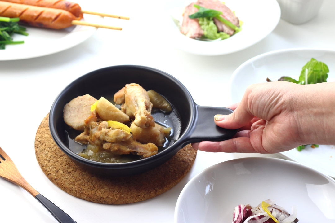 取っ手付きのカフェのグラタン皿 16cm 日本製 美濃焼 耐熱皿 グラタン