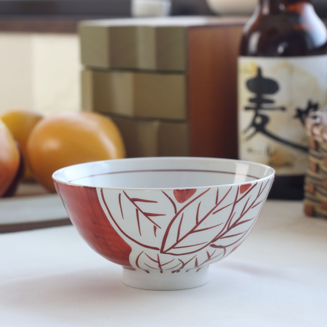 赤絵三善 料亭の飯碗 日本製 美濃焼 飯碗 ご飯 お椀 ご飯茶碗 茶わん