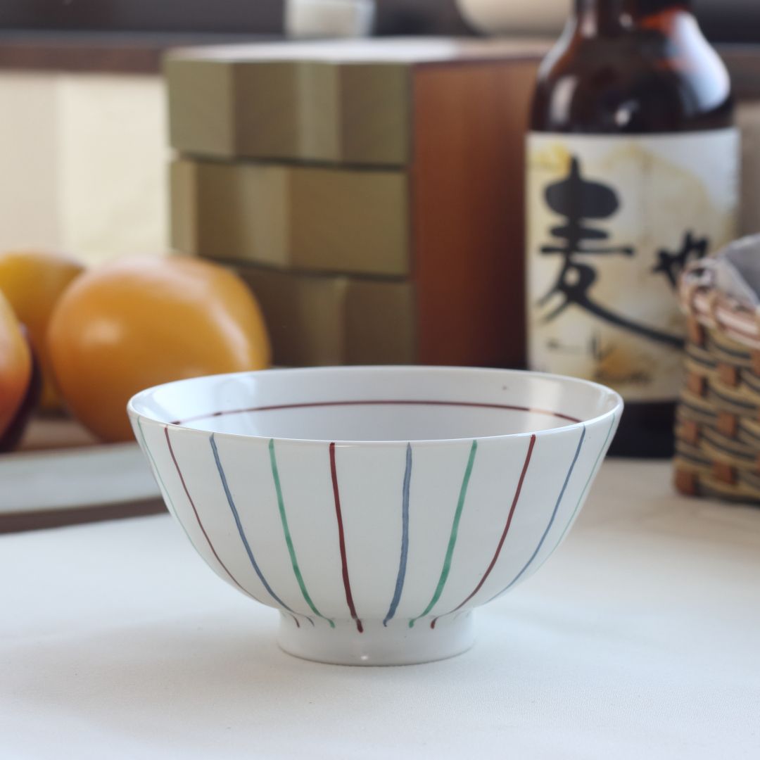 赤絵三善 料亭の飯碗 日本製 美濃焼 飯碗 ご飯 お椀 ご飯茶碗 茶わん