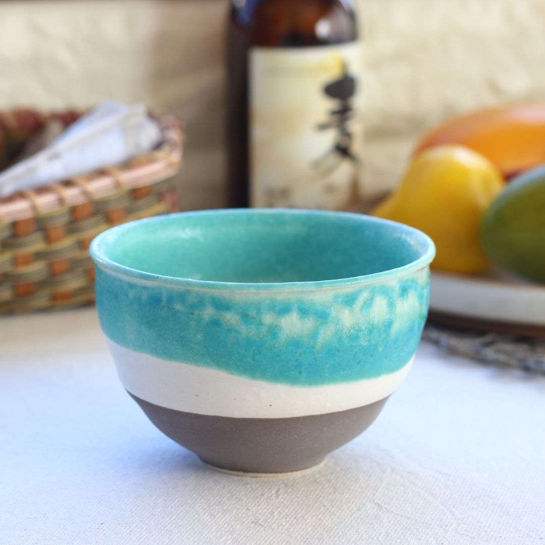 ナチュラリー土物風ミニ丼 日本製 美濃焼 瀬戸焼 11.5cm ピンク ブルー