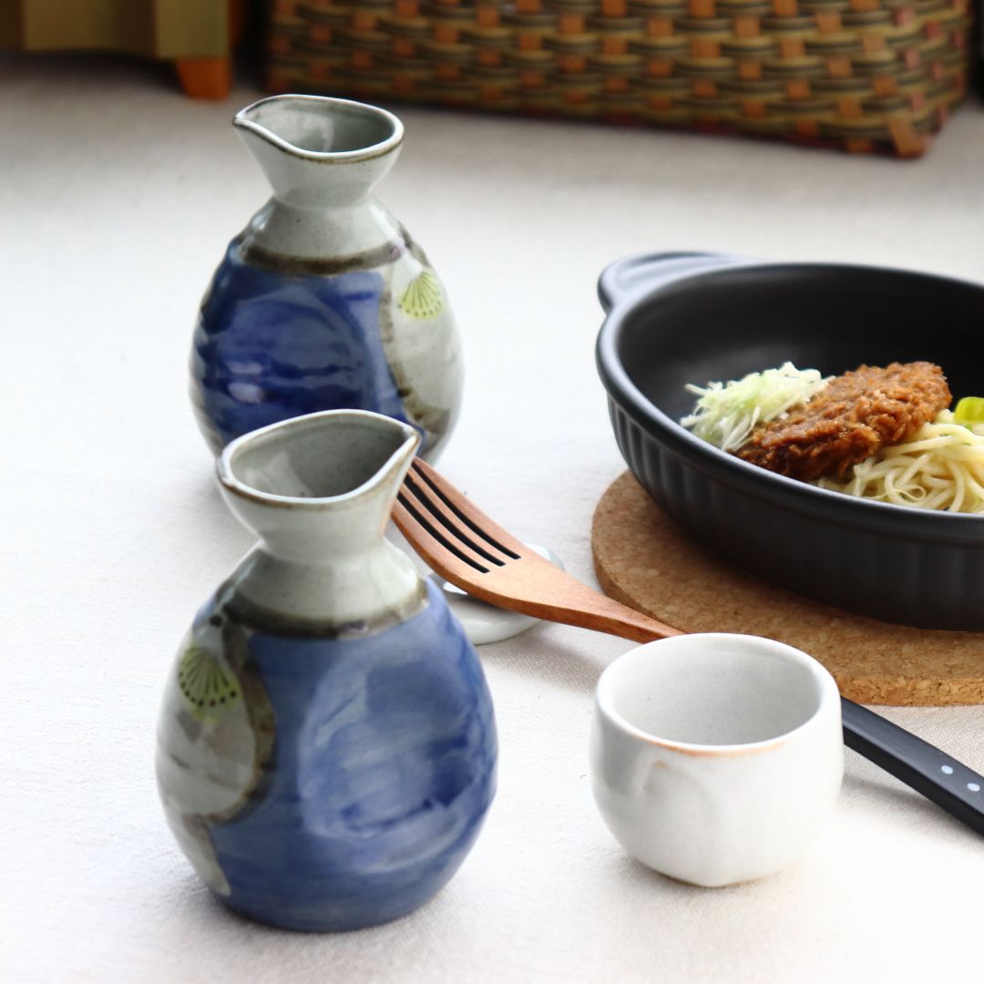 美濃焼愛燦燦徳利 一合 日本製 美濃焼 瀬戸焼 200ml 和食器 藍色