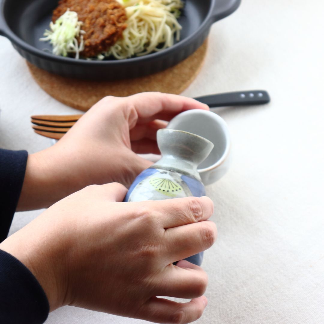 美濃焼愛燦燦徳利 一合 日本製 美濃焼 瀬戸焼 200ml 和食器 藍色