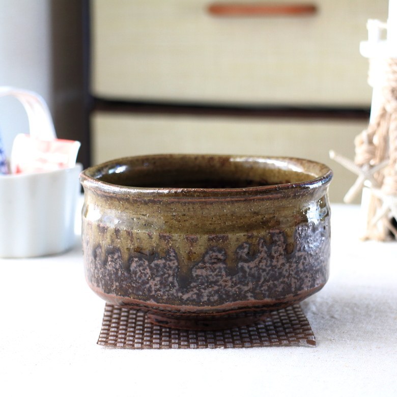 抹茶碗 備前流し お取り寄せ 国産 美濃焼 抹茶 まっちゃ お茶 作法 和