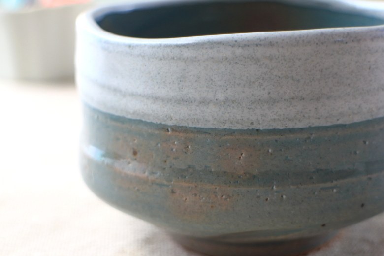 抹茶碗 グレー白盛り お取り寄せ 国産 美濃焼 抹茶 まっちゃ お茶 作法