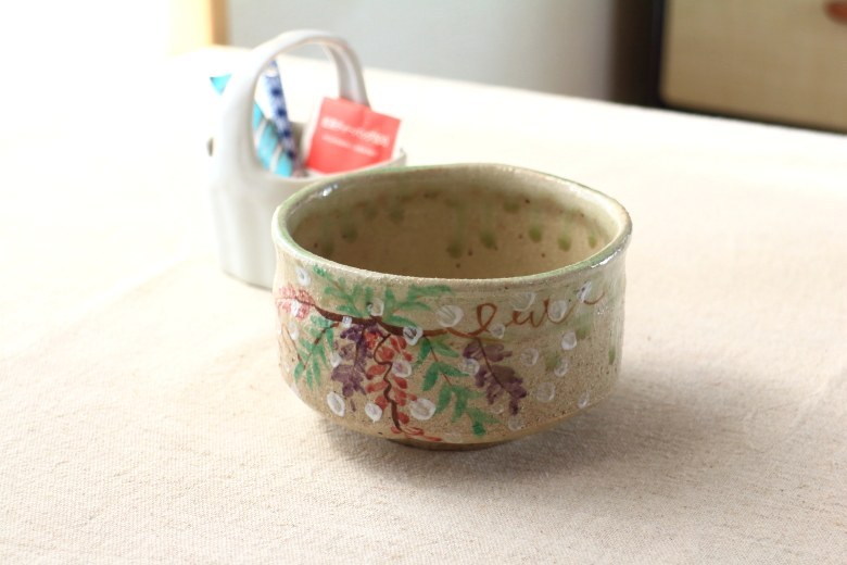 手描抹茶碗 藤 お取り寄せ 国産 美濃焼 抹茶 まっちゃ お茶 作法