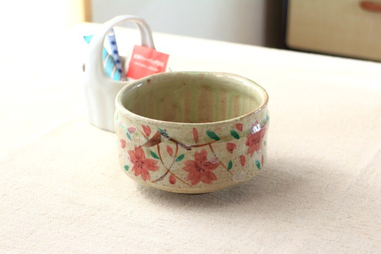 手描抹茶碗 桜 お取り寄せ 国産 美濃焼 抹茶 まっちゃ お茶 作法