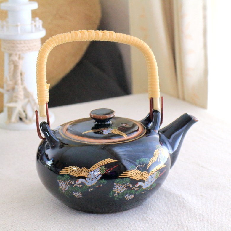 金羽鶴 急須 国産 美濃焼 ティーポット 陶器 日本茶 紅茶 緑茶 ミニ