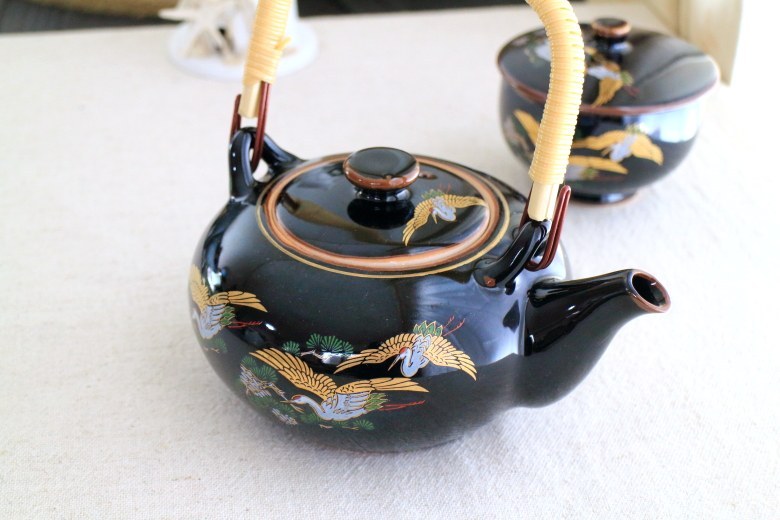 金羽鶴 急須 国産 美濃焼 ティーポット 陶器 日本茶 紅茶 緑茶 ミニ