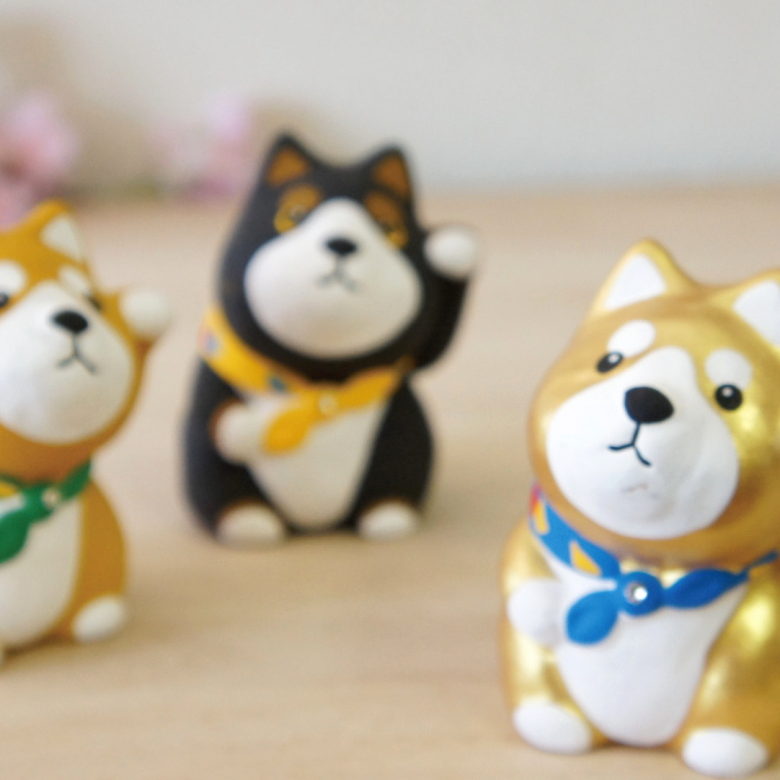 民芸柴犬飾り お取り寄せ 置物 置き物 おしゃれ オシャレ 開店祝い