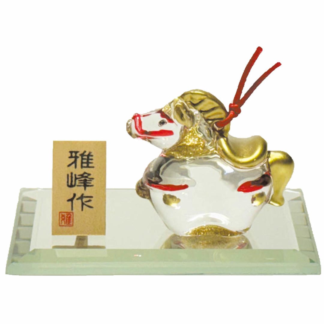 ビードロ虹彩 福巳 N32 ガラス 干支 置き物 午 ウマ うま 午年 うま年