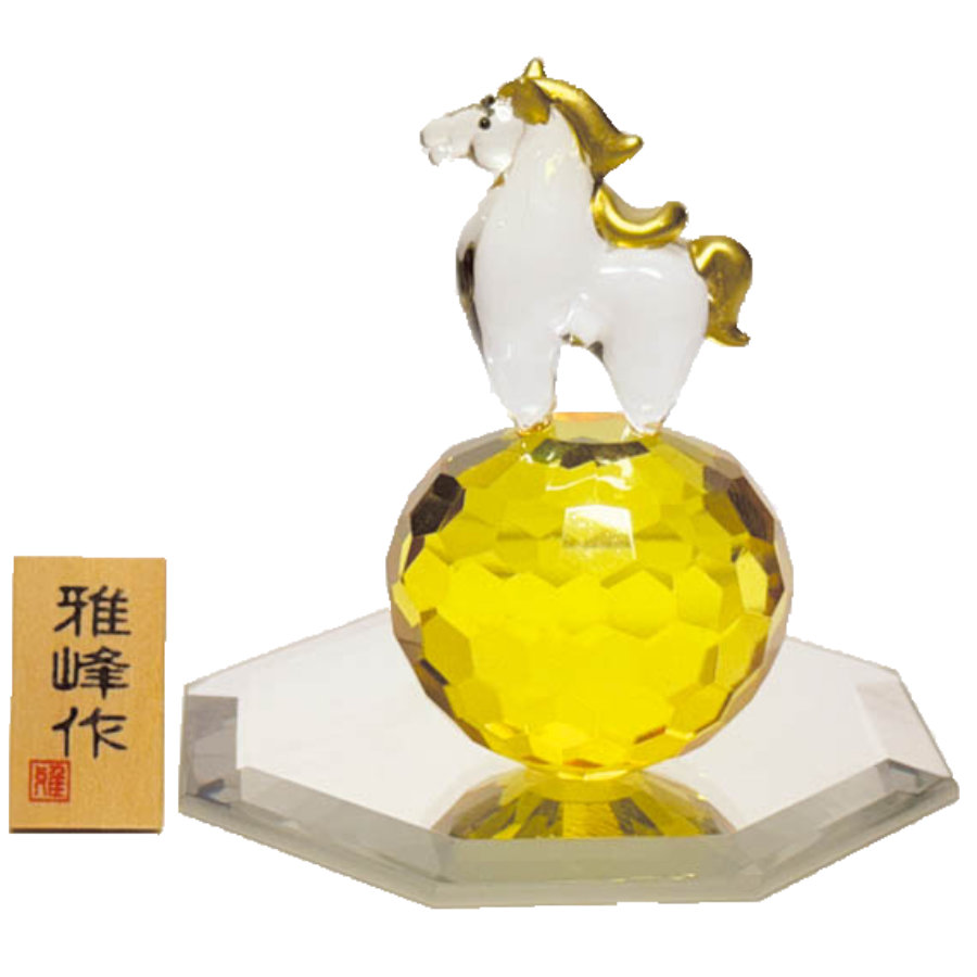 一点モノ ガラス工芸 馬 躍動感あふれるインテリア置物 カウボーイ 馬 午年 ガラス工芸 馬と騎手 躍動感あふれるインテリア置物 カウボーイ 馬 午