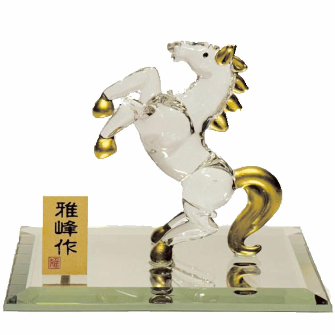 ビードロ 金彩 福跳ね午 N42 ガラス 干支 置き物 午 ウマ うま 午年