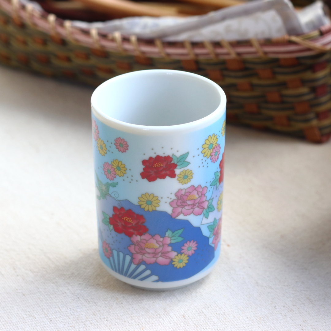 和の色彩が華やかほっこり湯呑み 180ml 日本製 美濃焼 湯のみ 湯呑