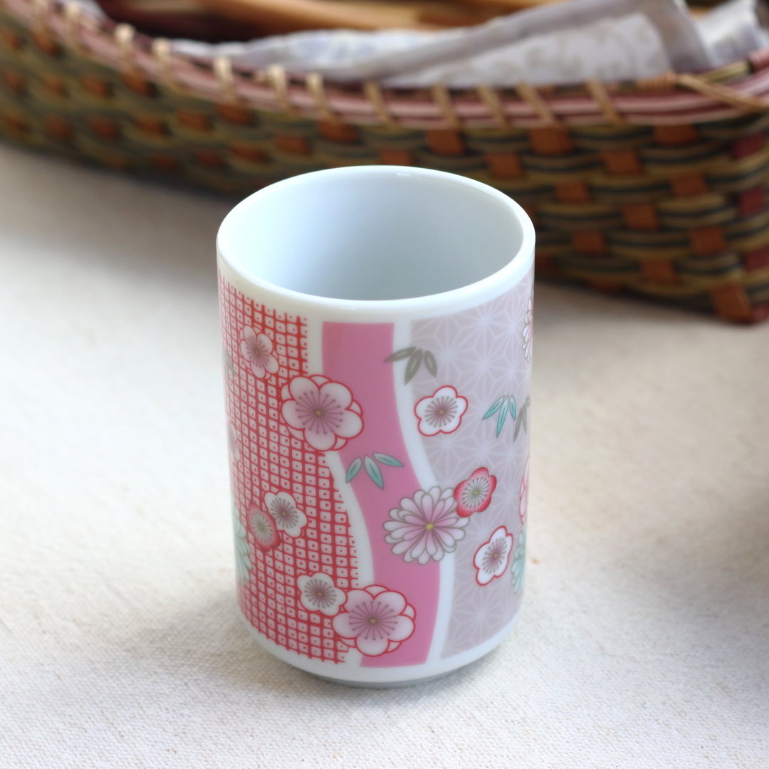 和の色彩が華やかほっこり湯呑み 180ml 日本製 美濃焼 湯のみ 湯呑