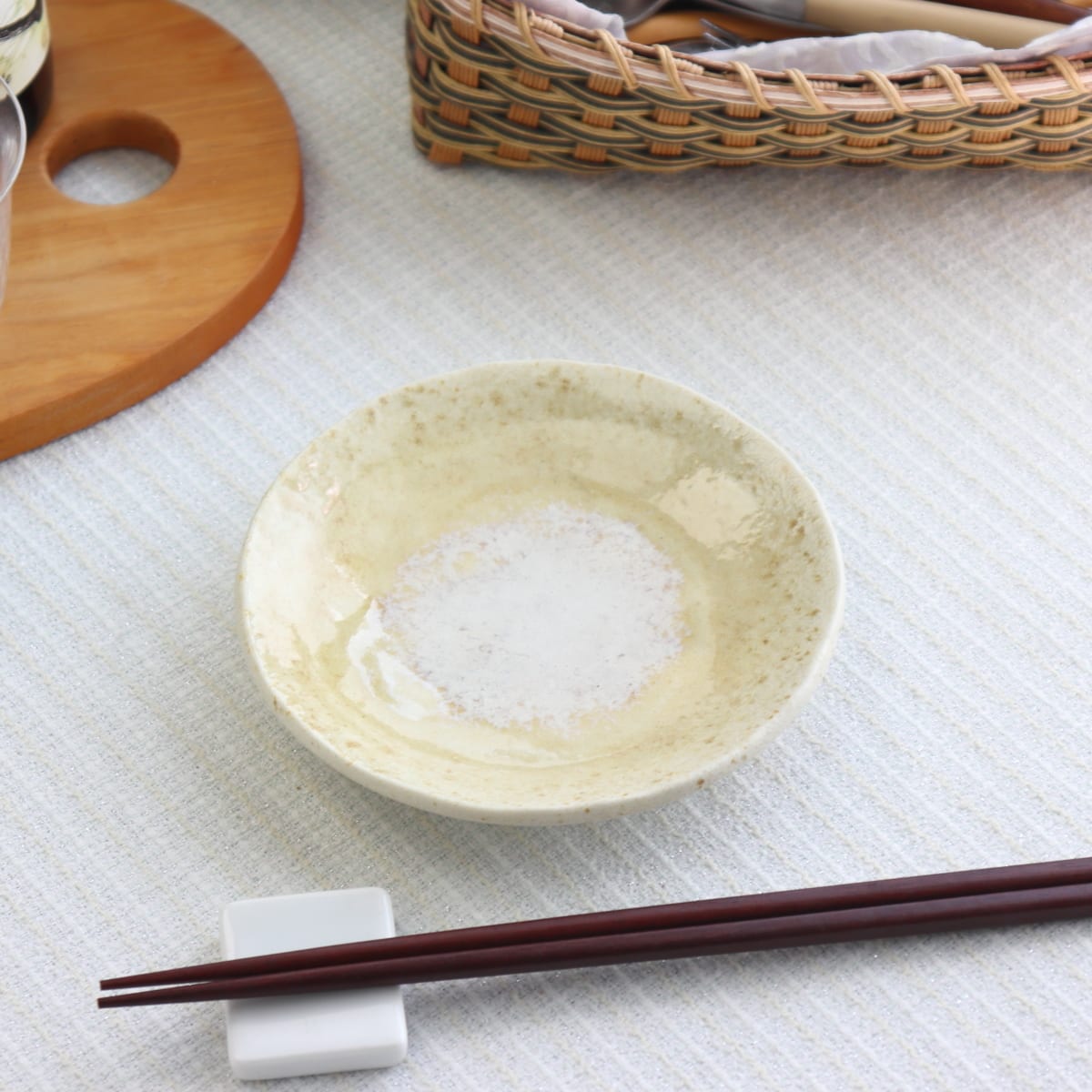 黄瀬戸釉取り皿プレート 13.5cm 日本製 美濃焼 黄瀬戸 作家もの風