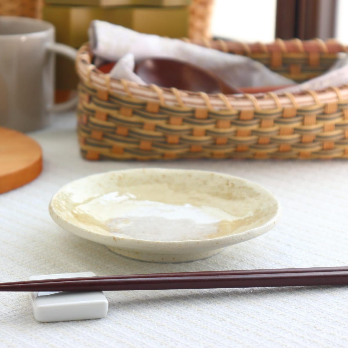 黄瀬戸釉取り皿プレート 13.5cm 日本製 美濃焼 黄瀬戸 作家もの風