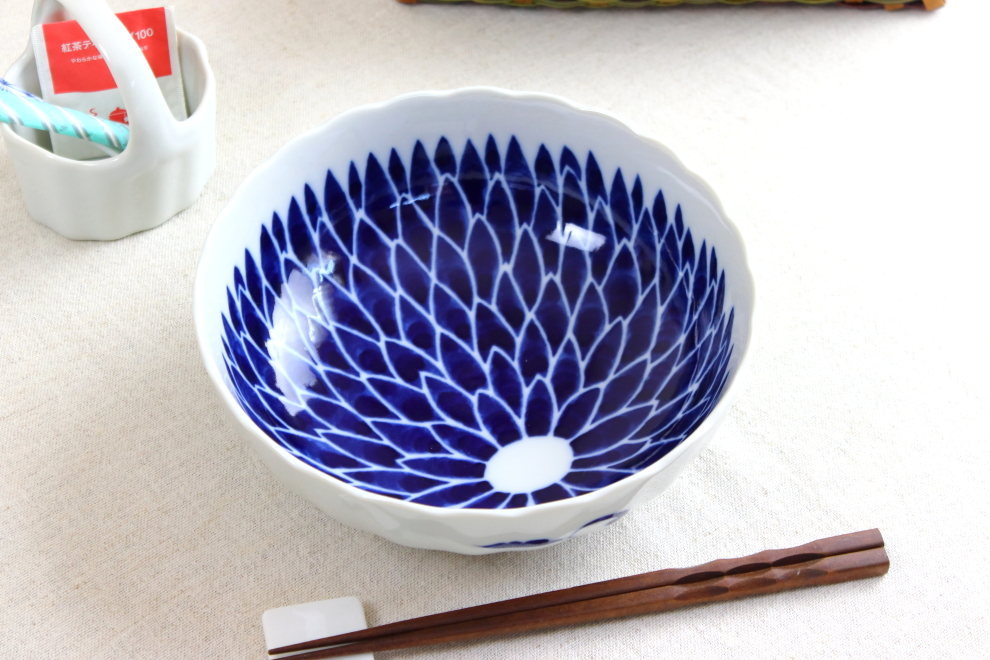 千重菊 6.8寸大鉢 20.6cm 日本製 美濃焼 68鉢 大鉢 大皿