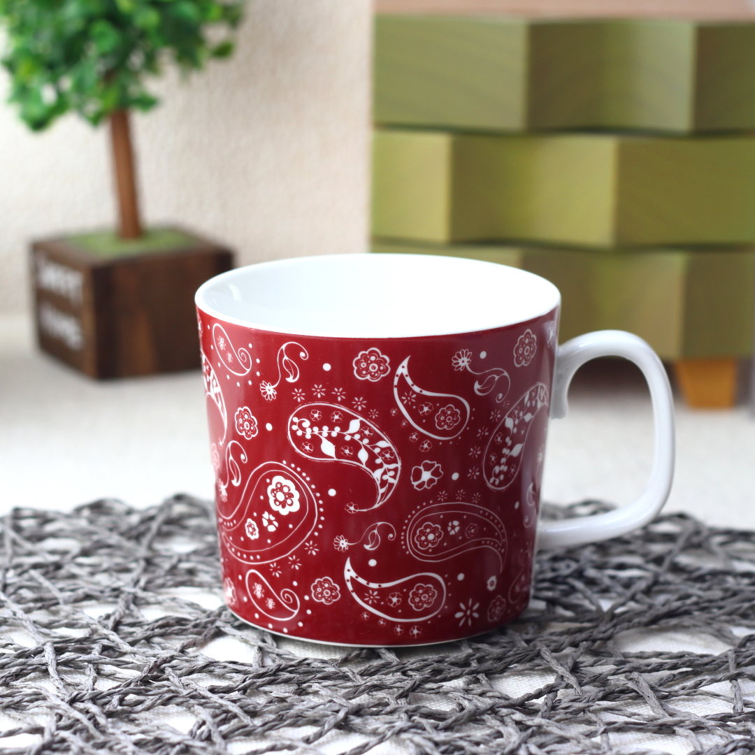 ペイズリー マグカップ 280ml 蓋付きマグ 保温 冷めにくい ほこりが