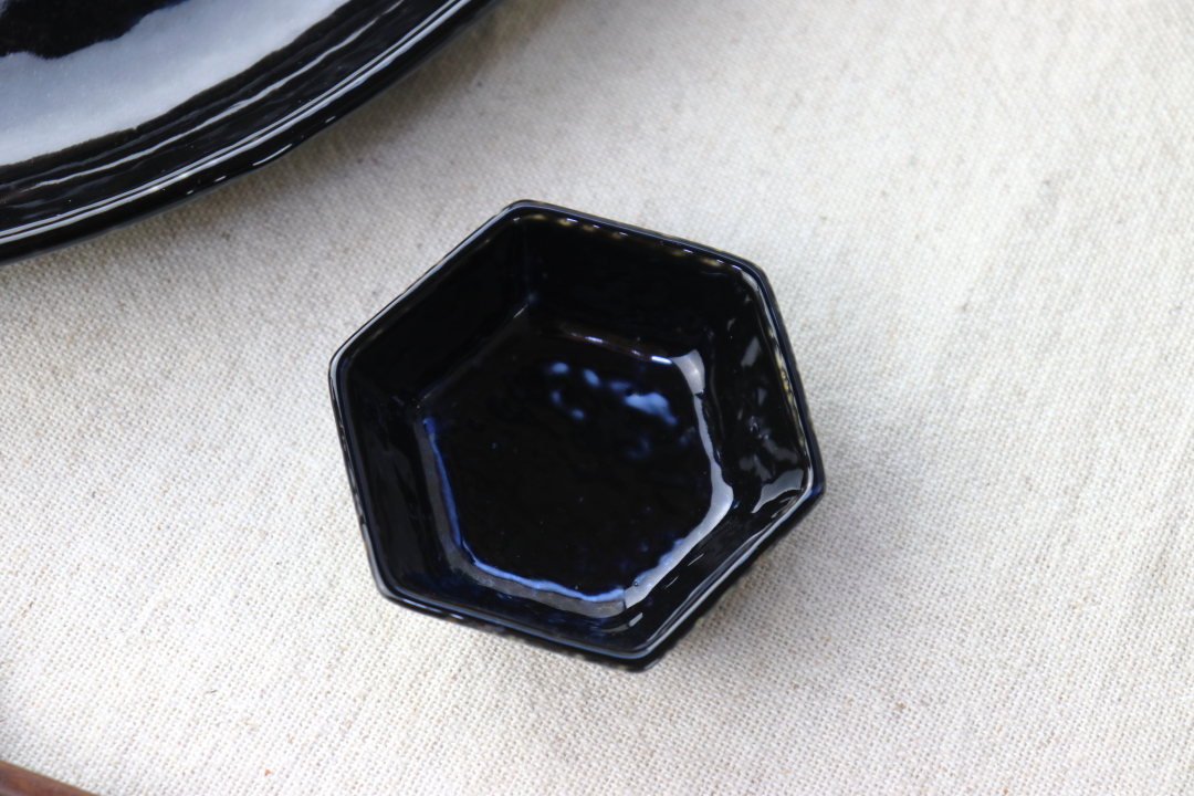 星空 瀬戸焼 六角小皿 7.5cm 日本製 美濃焼 小皿 醤油皿 漬物皿 丸皿