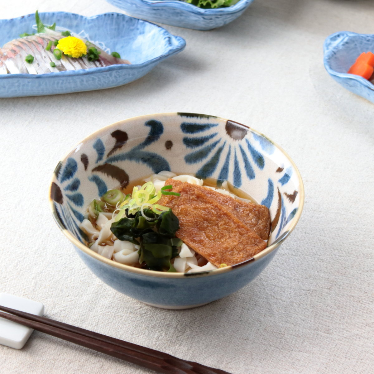 かりゆし 麺鉢 18.4cm 日本製 美濃焼 6.3麺鉢 沖縄ぞば 麺鉢 丼